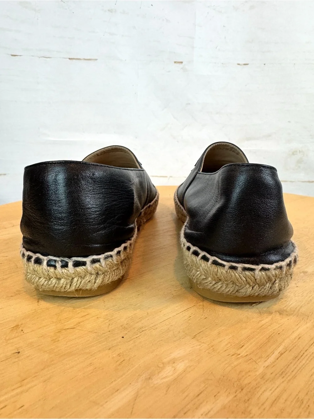 Chanel | Black Leather Pull-On Espadrille Shoes, EU 40